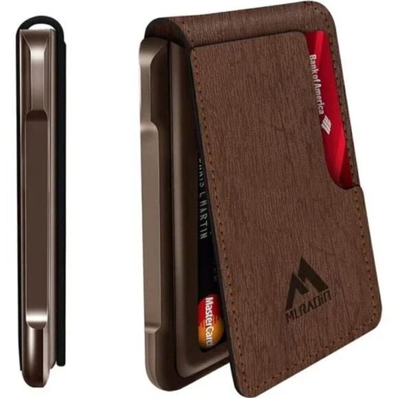 Mens Wallet Tactical Bifold Wallets for Men Metal RFID Blocking Aluminum Money - Picture 1 of 7